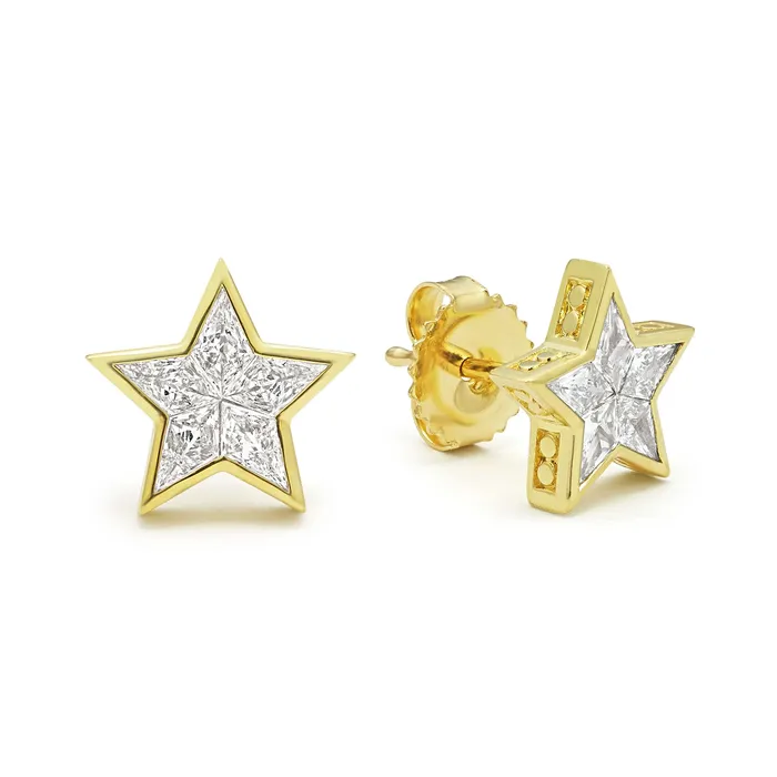 Earrings LAGOS Studio 18K Gold Star Diamond Stud Earrings