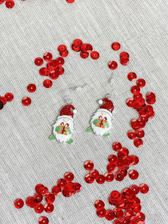 Earrings Prep Obsessed MOA Enamel Holiday Gnome Dangle Earrings