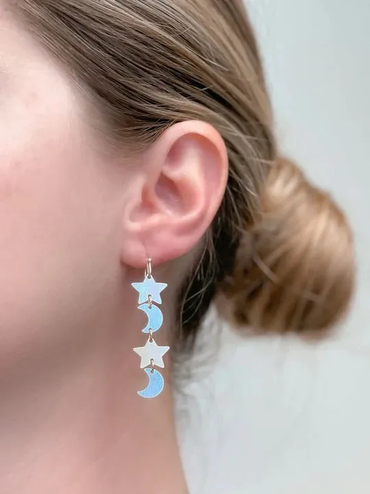 Earrings Prep Obsessed VP Moon Star Dangle Earrings