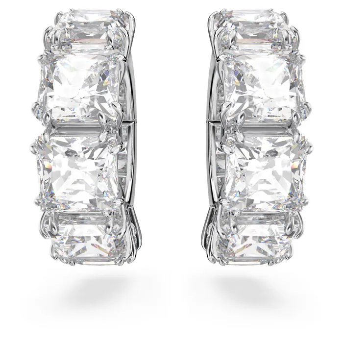 Earrings Swarovski Swarovski Millenia clip earrings Square cut White Rhodium plated