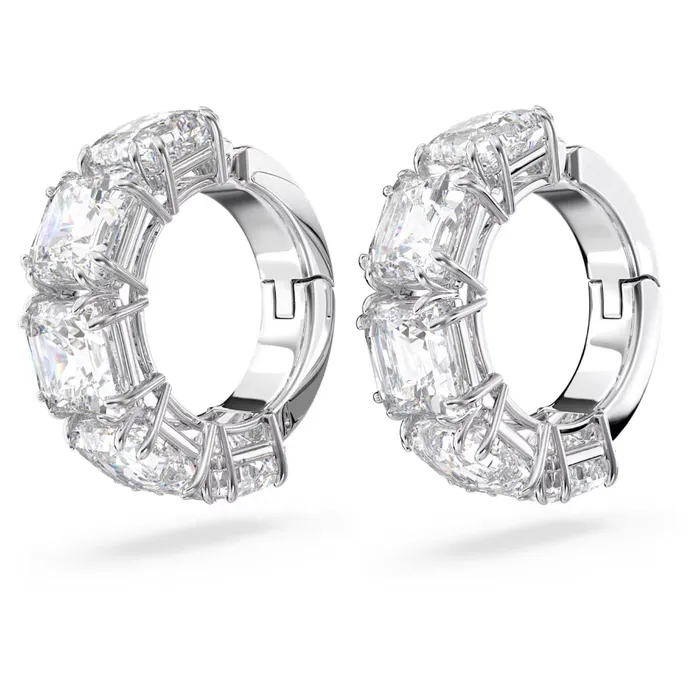 Earrings Swarovski Swarovski Millenia clip earrings Square cut White Rhodium plated