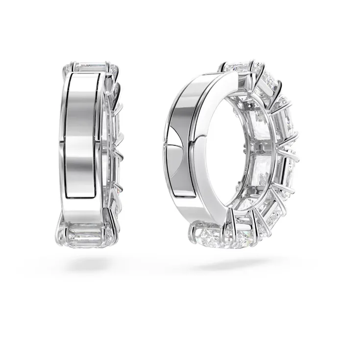 Earrings Swarovski Swarovski Millenia clip earrings Square cut White Rhodium plated