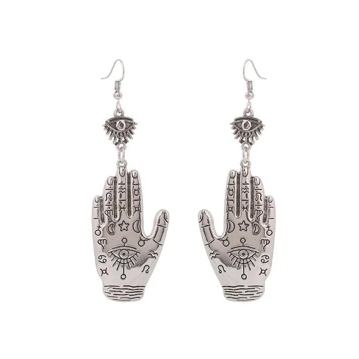Earrings Vintage Evil Eye Hamsa Hand Drop Earrings wickedafstore