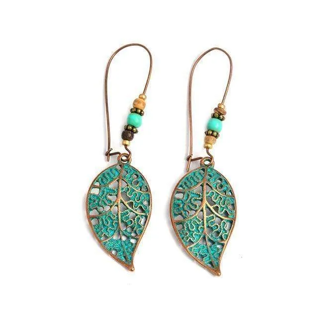 Earrings WickedAF Bronze Hollow Leaf Drop Earrings