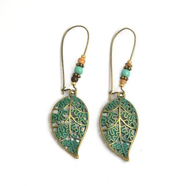 Earrings WickedAF Bronze Hollow Leaf Drop Earrings