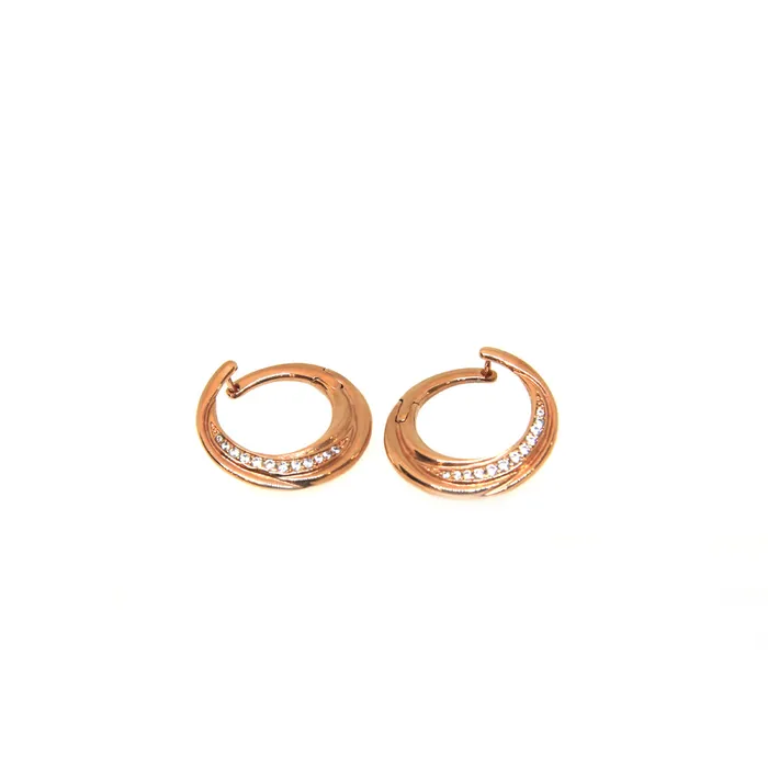 Esprit Earrings Ip RosegoldRound StyleWith Stone Esprit Earrings