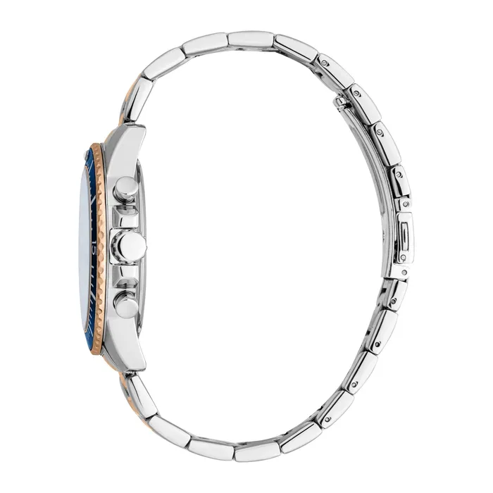 Esprit Watches Esprit Hudson Gents Blue Dial Stainlwess Steel Rose Gold Chronograph Watch
