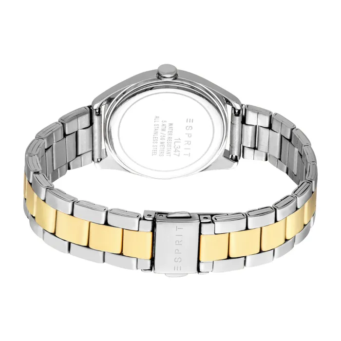 ESPRIT Womens Two Tone Silver Gold Watch with Dark Green Dial and Date Display Esprit Rings ESPRIT Womens Two Tone Silver Gold Watch with Dark Green Dial and Date Display Esprit Rings