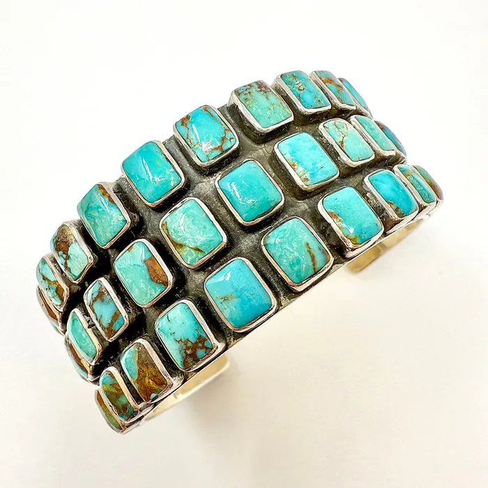 Federico Jimenez Bracelets Federico Jimenez Turquoise and Sterling Silver Cuff Bracelet