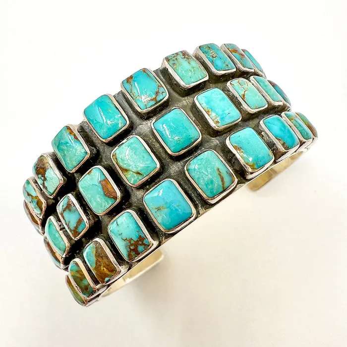 Federico Jimenez Bracelets Federico Jimenez Turquoise and Sterling Silver Cuff Bracelet