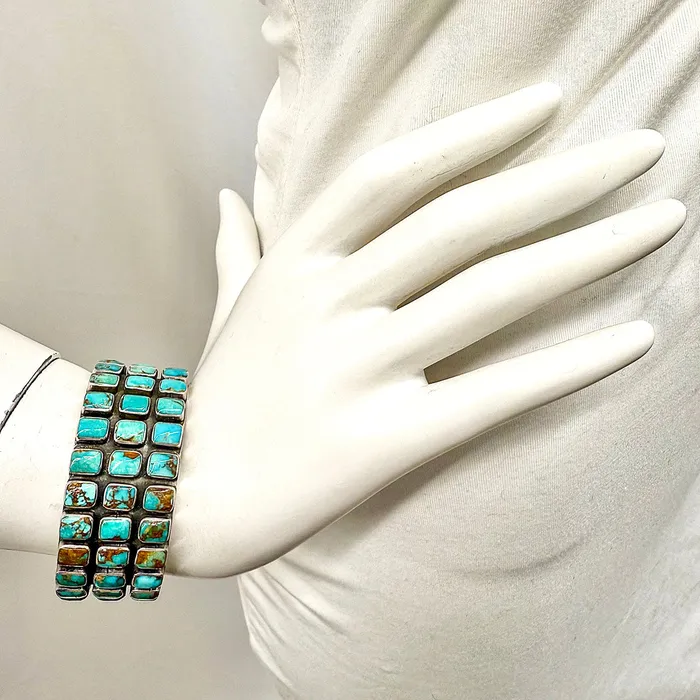 Federico Jimenez Bracelets Federico Jimenez Turquoise and Sterling Silver Cuff Bracelet