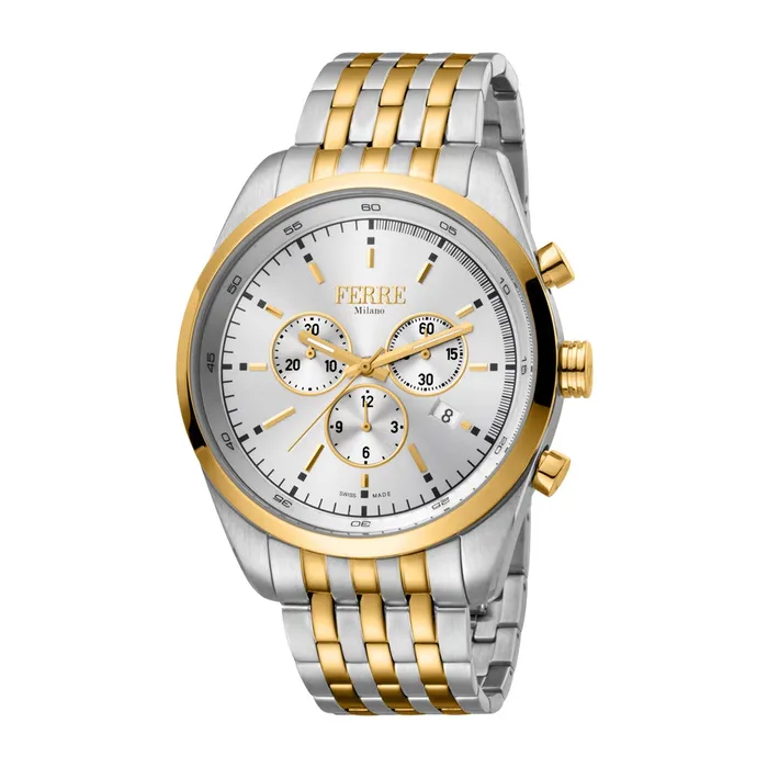 Ferre Milano Mens Two Tone Chronograph Watch With White Dial Ferre Milano Rings Ferre Milano Mens Two Tone Chronograph Watch With White Dial Ferre Milano Rings
