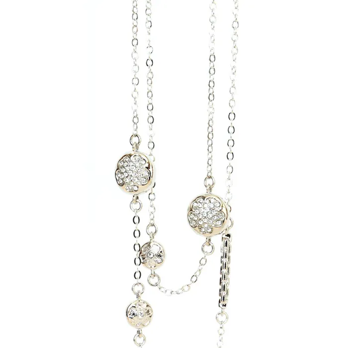 Ferre Milano Necklaces Ferre Milano Necklace Silver Color Round With Flower Design Pearl On Chain Ferre Milano Necklaces Ferre Milano Necklace Silver Color Round With Flower Design Pearl On Chain