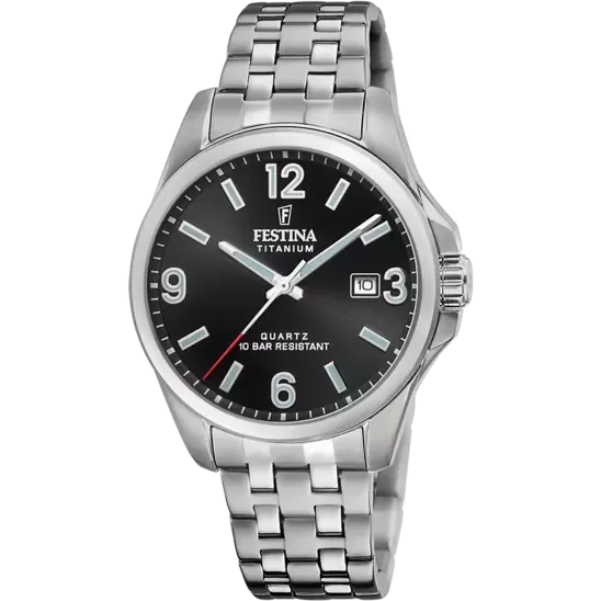 Festina Festina Titanium Gents Black Dial Watch Watches