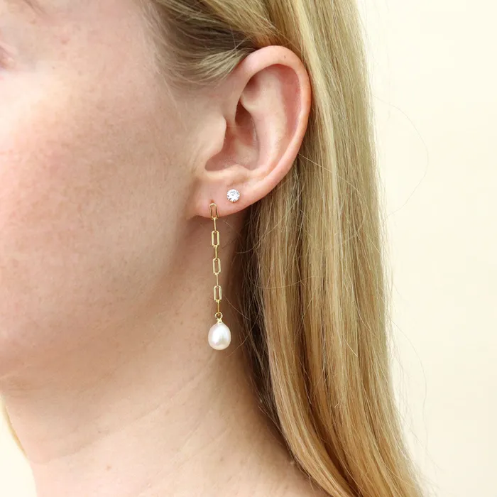 Flower CZ Stud Earrings in Gold Flashed Sterling Silver 2 Pairs BERRICLE Earrings