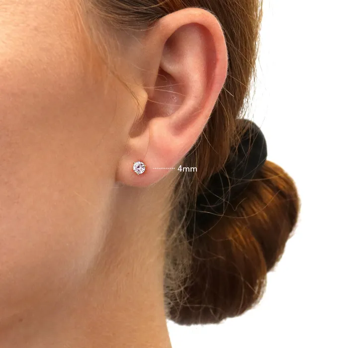Flower CZ Stud Earrings in Gold Flashed Sterling Silver 2 Pairs BERRICLE Earrings