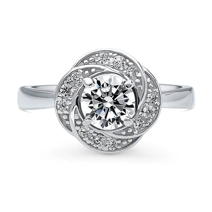 Flower Woven CZ Ring in Sterling Silver BERRICLE Rings