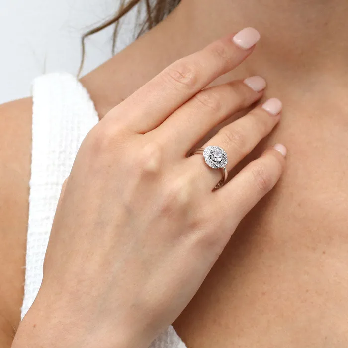 Flower Woven CZ Ring in Sterling Silver BERRICLE Rings