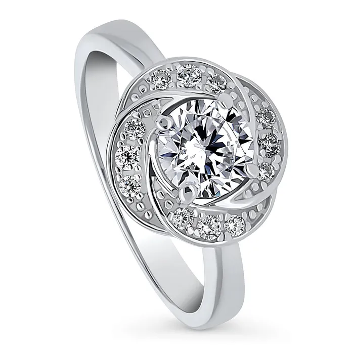 Flower Woven CZ Ring in Sterling Silver BERRICLE Rings