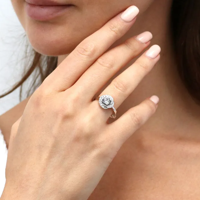 Flower Woven CZ Ring in Sterling Silver BERRICLE Rings