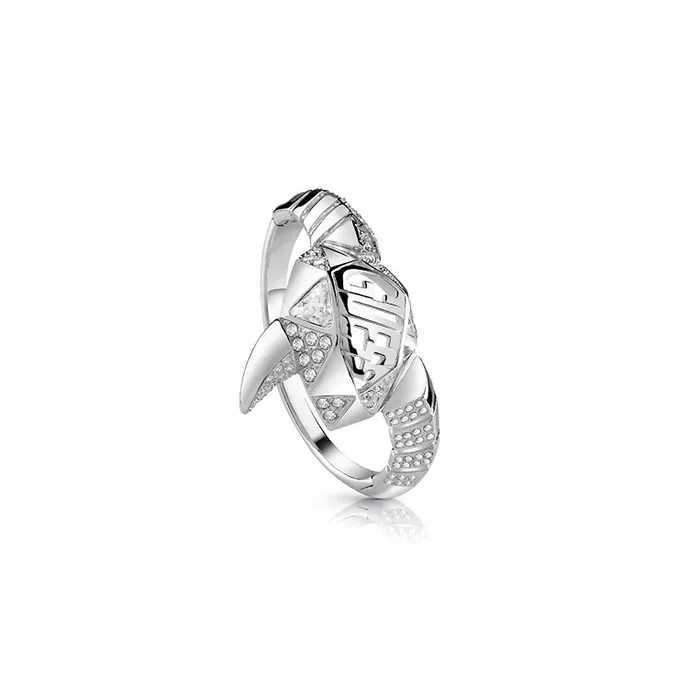 GuessBangle Silver Color With Big Snake Design Guess Rings