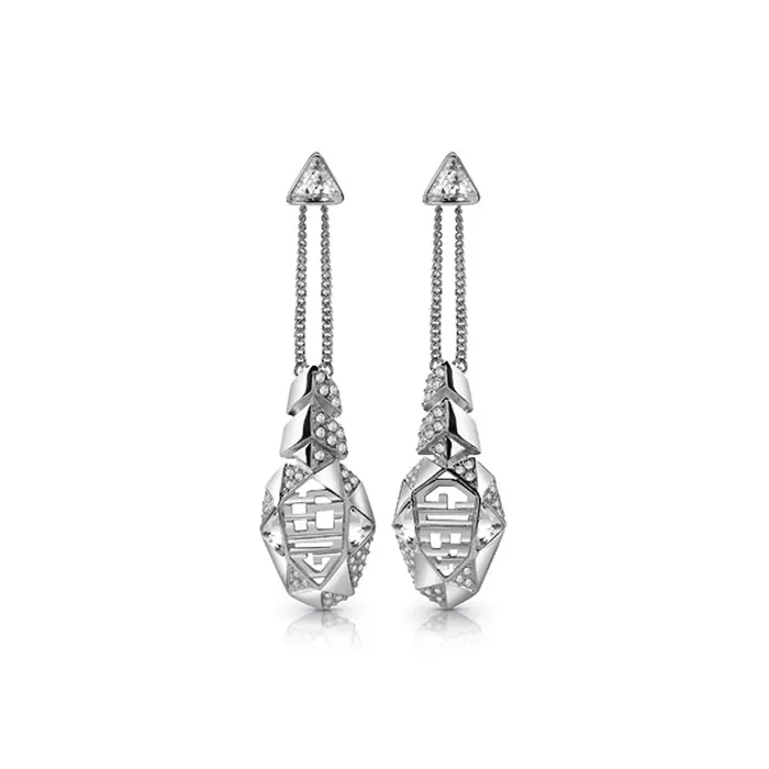 Guess Earrings Guess Earrings Silver Color With Stone Snake Head Design