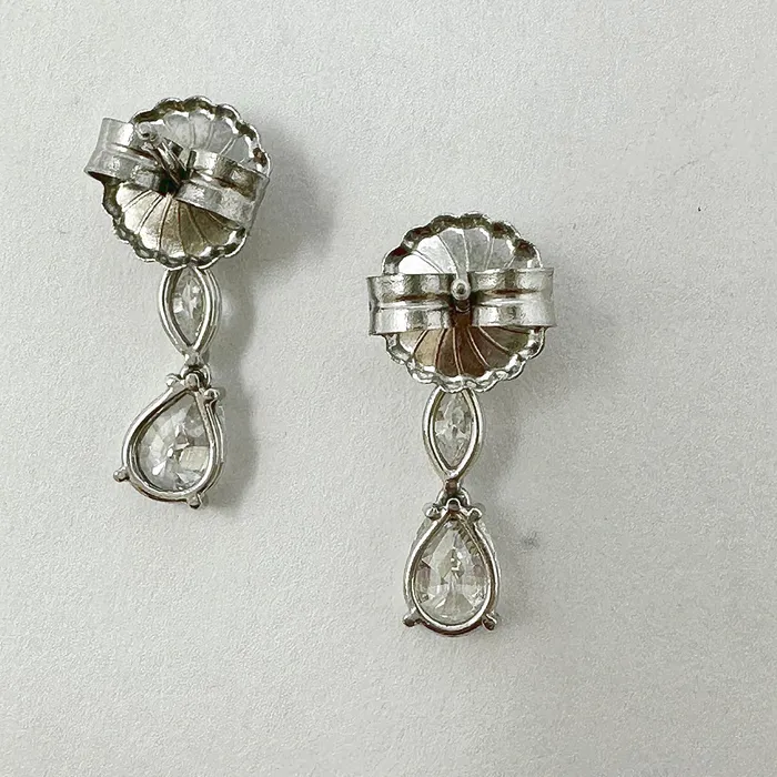 Jewelry Earrings Platinum and 14K18K Gold Diamond Drop Earrings