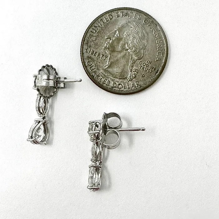 Jewelry Earrings Platinum and 14K18K Gold Diamond Drop Earrings
