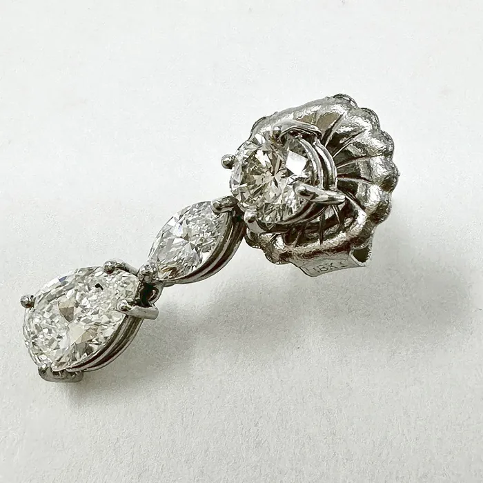 Jewelry Earrings Platinum and 14K18K Gold Diamond Drop Earrings