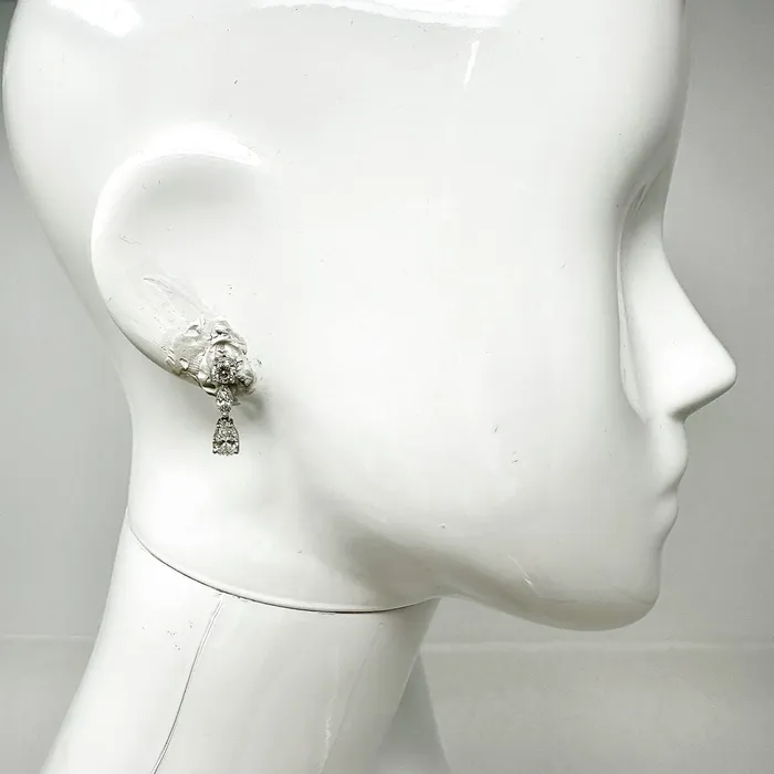Jewelry Earrings Platinum and 14K18K Gold Diamond Drop Earrings