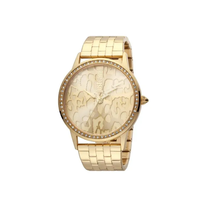 Just Cavalli Bracelets Just Cavalli Ladies Watch Animal Print Dial With Ip Gold Bracelet