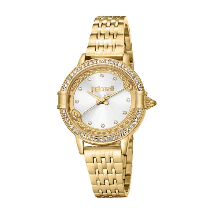 Just Cavalli Bracelets Just Cavalli Womens Gold Color Watch with Silver Dial and Gold Metal Bracelet Just Cavalli Bracelets Just Cavalli Womens Gold Color Watch with Silver Dial and Gold Metal Bracelet