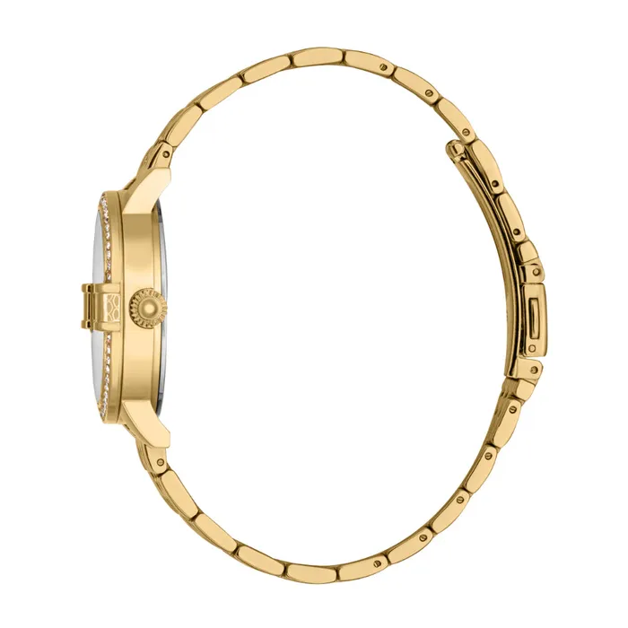 Just Cavalli Bracelets Just Cavalli Womens Gold Color Watch with Silver Dial and Gold Metal Bracelet