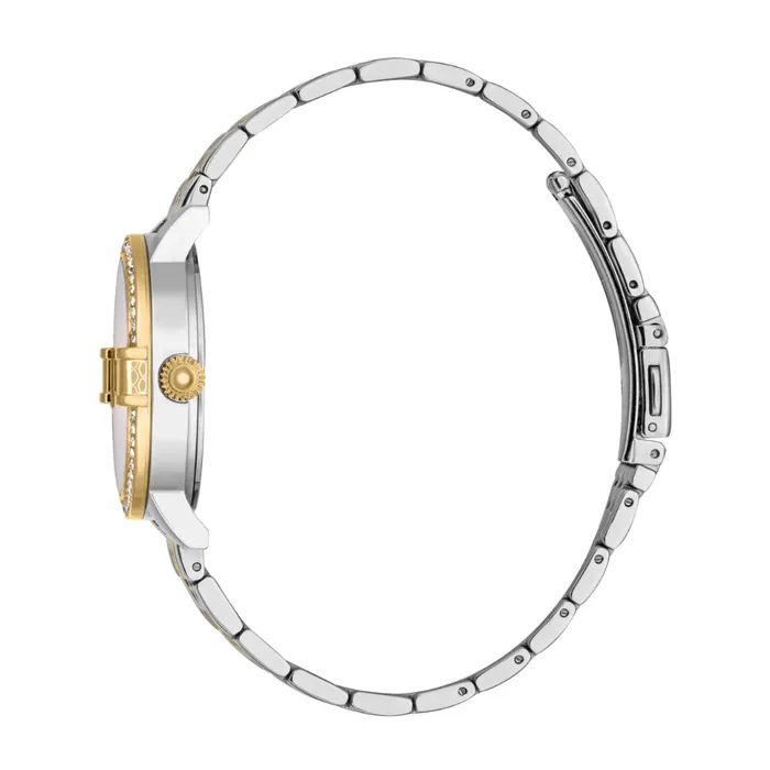 Just Cavalli Womens Two Tone Silver Gold Color Watch with White MOP Dial Just Cavalli Rings