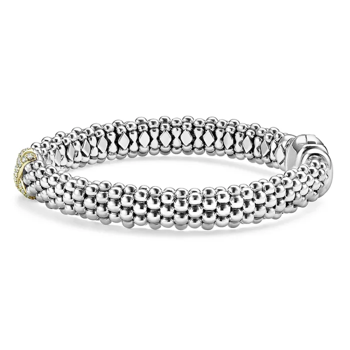 Lagos Bracelets Embrace TwoTone X Caviar Diamond Bracelet 9mm Lagos Bracelets Embrace TwoTone X Caviar Diamond Bracelet 9mm