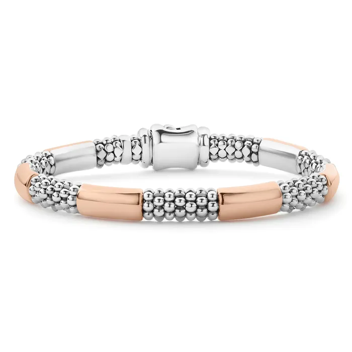 LAGOS Bracelets High Bar Rose Gold Station Caviar Bracelet 6mm