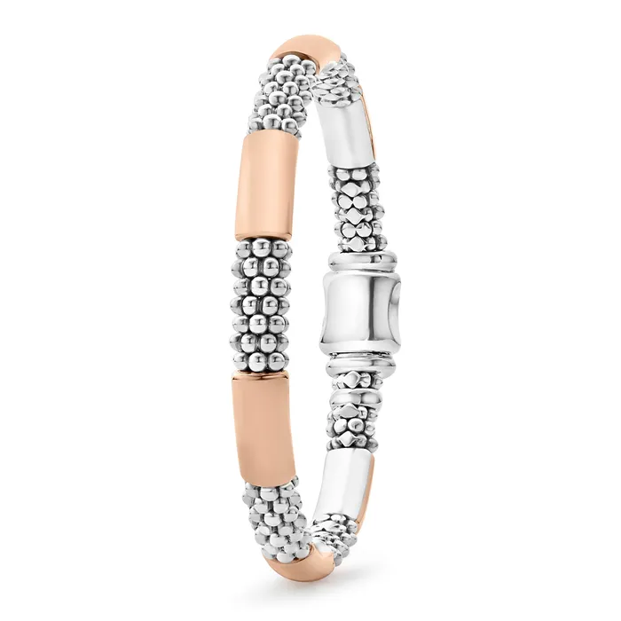 LAGOS Bracelets High Bar Rose Gold Station Caviar Bracelet 6mm LAGOS Bracelets High Bar Rose Gold Station Caviar Bracelet 6mm