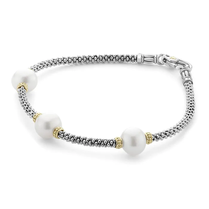Lagos Bracelets Luna Three Pearl Caviar Bracelet Lagos Bracelets Luna Three Pearl Caviar Bracelet