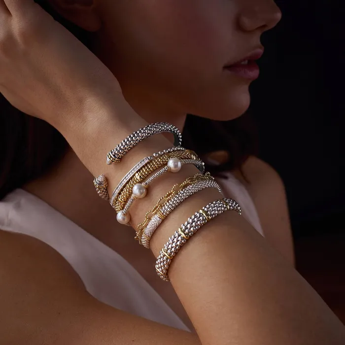 Lagos Bracelets Luna Three Pearl Caviar Bracelet Lagos Bracelets Luna Three Pearl Caviar Bracelet