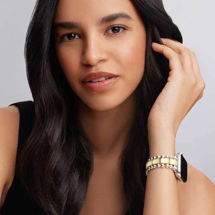 Lagos Bracelets Smart Caviar 18K Gold and Sterling Silver Watch Bracelet3845mm Lagos Bracelets Smart Caviar 18K Gold and Sterling Silver Watch Bracelet3845mm