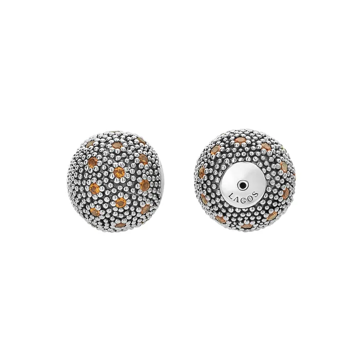 Lagos Earrings Signature Caviar Citrine Earring Backs