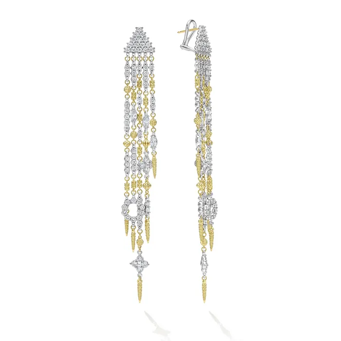 LAGOS Earrings Studio 18K Gold Diamond Waterfall Drop Earrings
