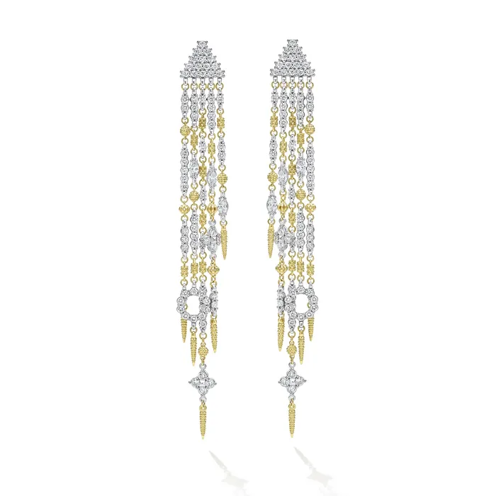 LAGOS Earrings Studio 18K Gold Diamond Waterfall Drop Earrings