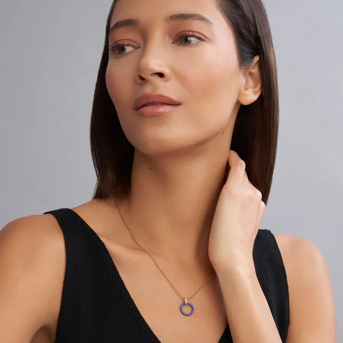 LAGOS Necklaces Meridian Large 18K Gold Ceramic Circle Pendant Necklace LAGOS Necklaces Meridian Large 18K Gold Ceramic Circle Pendant Necklace