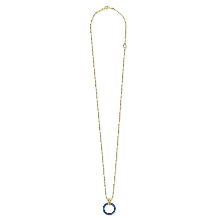 LAGOS Necklaces Meridian Large 18K Gold Ceramic Circle Pendant Necklace LAGOS Necklaces Meridian Large 18K Gold Ceramic Circle Pendant Necklace