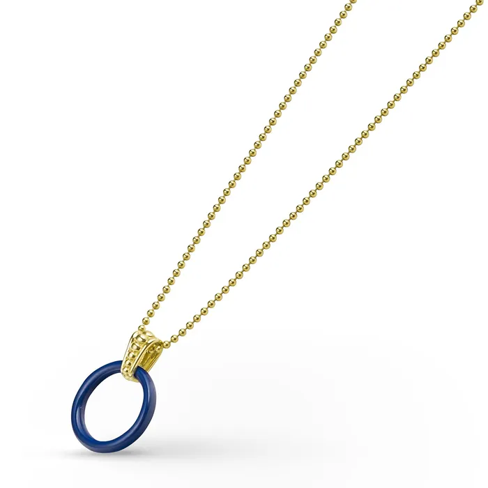 LAGOS Necklaces Meridian Large 18K Gold Ceramic Circle Pendant Necklace LAGOS Necklaces Meridian Large 18K Gold Ceramic Circle Pendant Necklace