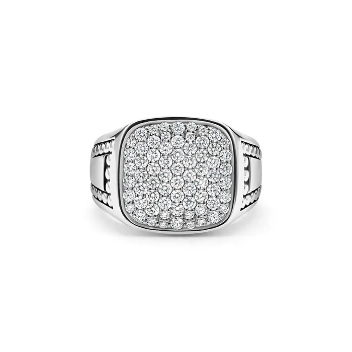 LAGOS Rings Anthem Large Caviar Beaded Square Diamond Ring LAGOS Rings Anthem Large Caviar Beaded Square Diamond Ring