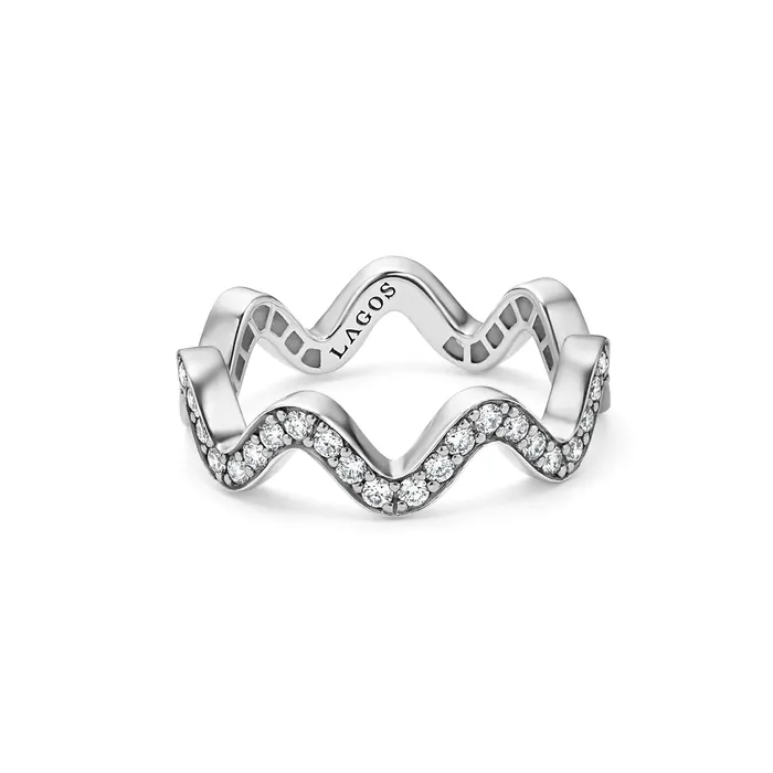 LAGOS Rings Caviar Spark Wave Diamond Eternity Band Ring LAGOS Rings Caviar Spark Wave Diamond Eternity Band Ring