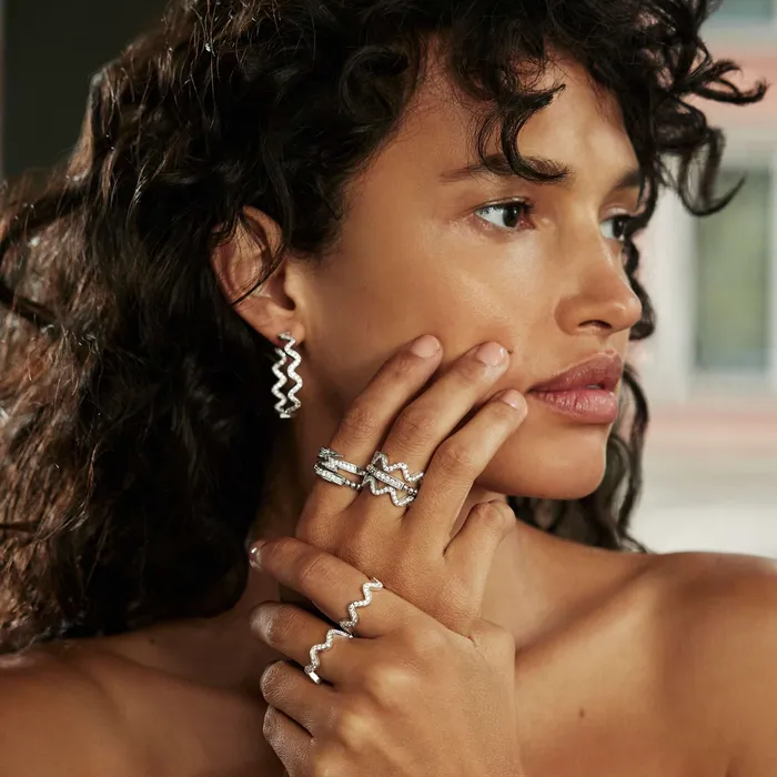 LAGOS Rings Caviar Spark Wave Diamond Eternity Band Ring LAGOS Rings Caviar Spark Wave Diamond Eternity Band Ring