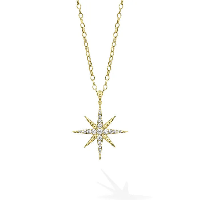 LAGOS Studio 18K North Star Diamond Pendant Necklace Necklaces